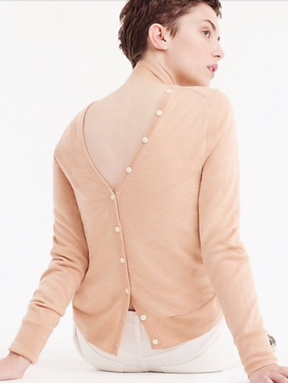 J. Crew Reversible Button-Back Sweater